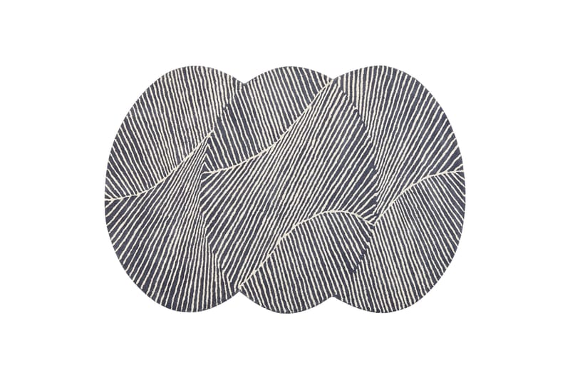 Zabol Uldtæppe 140x200 cm Oval, Sort/hvid