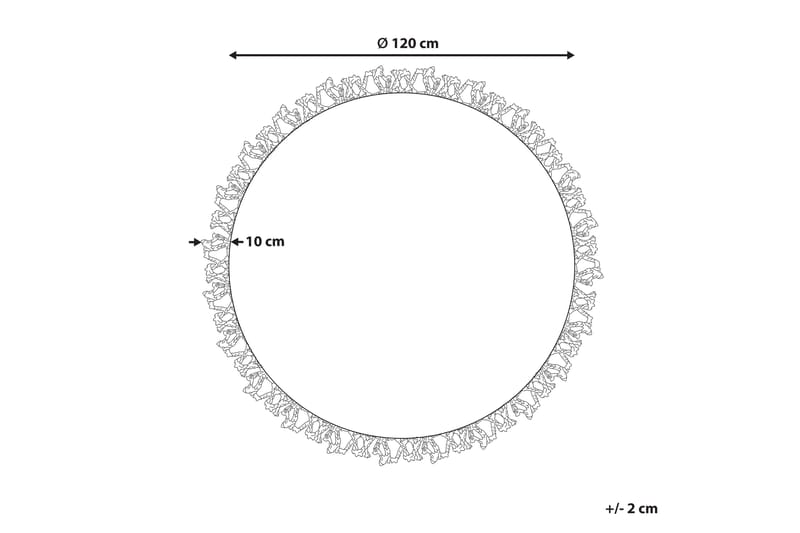 Zonguldak Ryetæppe 120 cm Rund - Beige - Tekstiler - Tæpper - Moderne tæppe - Sisaltæpper