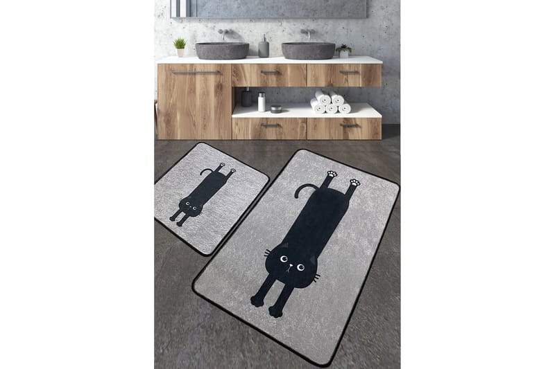 Nintai Badeværelsestæppe 60x100 cm Rektangulært, Grå