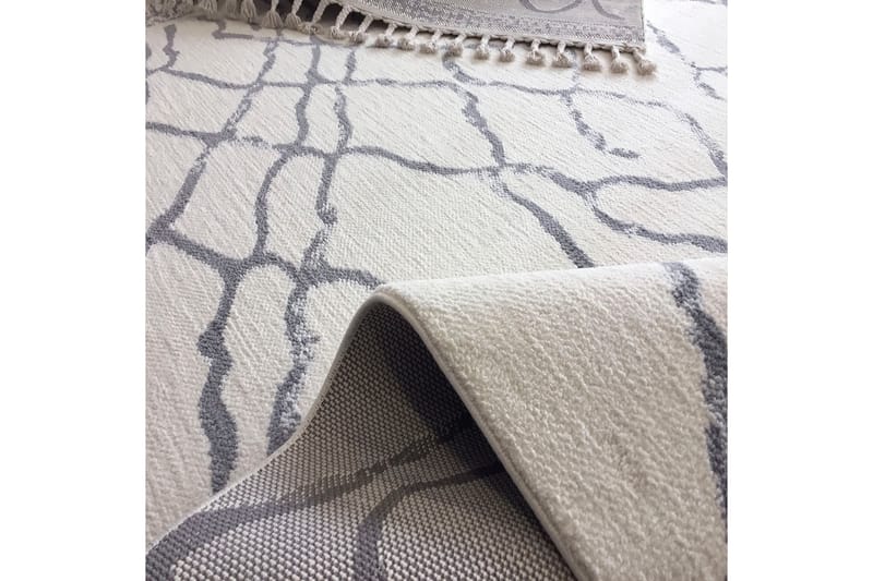 Nurettin Tæppe 200x290 cm - Hvid/Grå - Tekstiler - Tæpper