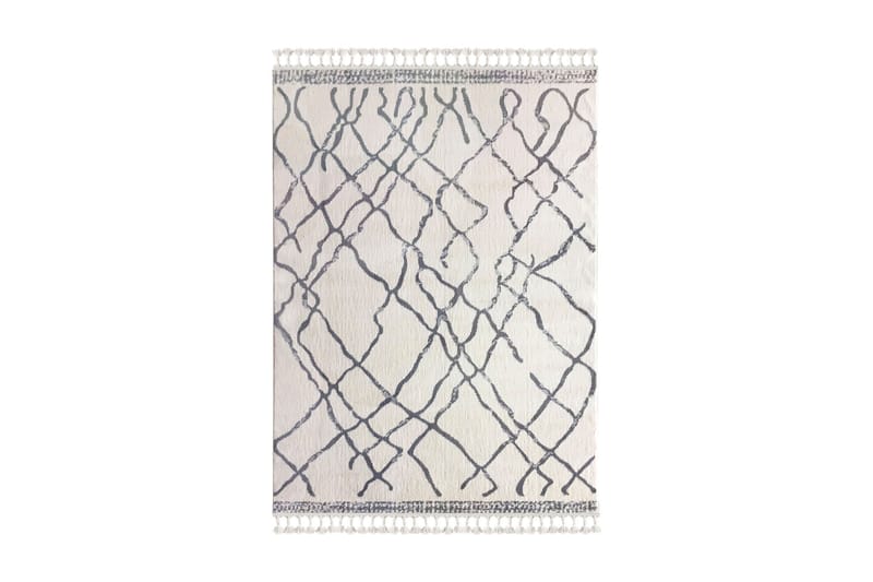 Nurettin Tæppe 200x290 cm, Hvid/Grå