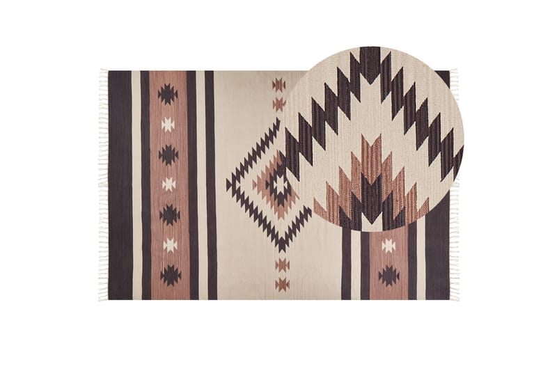 Aragats Kelimtæppe 200x300 cm - Beige - Tekstiler - Tæpper - Orientalske tæpper - Kelimtæpper
