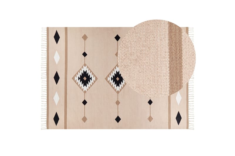 Berdik Kelimtæppe 200x300 cm - Beige - Tekstiler - Tæpper - Orientalske tæpper - Kelimtæpper