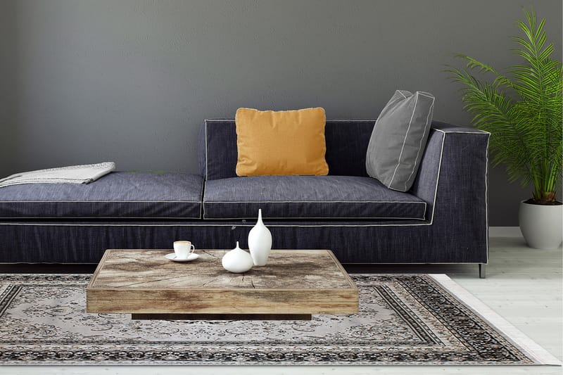 Casablanca Medallion Gulvtæppe 160x230 - Sølv - Tekstiler - Tæpper - Orientalske tæpper
