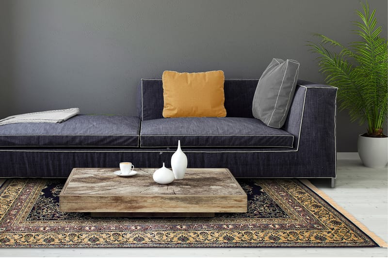 Casablanca Medallion Gulvtæppe 200x300 - Marineblå - Tekstiler - Tæpper - Orientalske tæpper