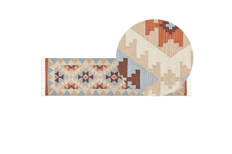Dilijan Kelimtæppe 80x300 cm - Beige - Tekstiler - Tæpper - Orientalske tæpper - Kelimtæpper