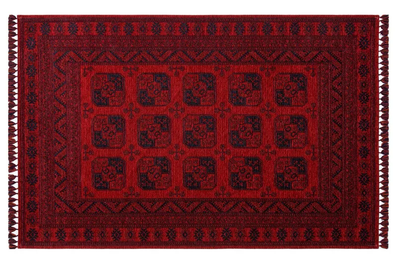 Ego Hali Tæppe 120x180 cm - Rød/Mørkeblå - Tekstiler - Tæpper - Orientalske tæpper