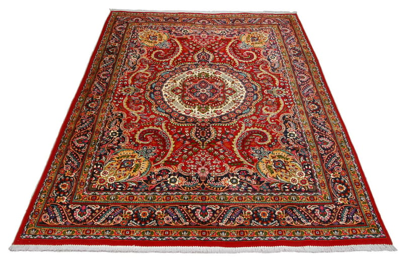 Håndknytten Persisk Patina tæppe 254x340 cm - Rød / mørkeblå - Orientalske tæpper - Persisk tæppe