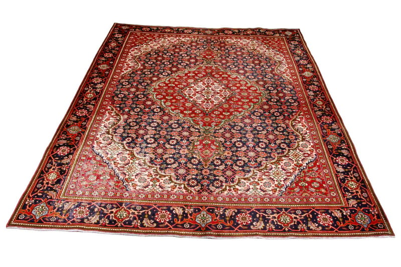 Håndknytten Persisk Patina tæppe 275x366 cm - Rød / mørkeblå - Orientalske tæpper - Persisk tæppe