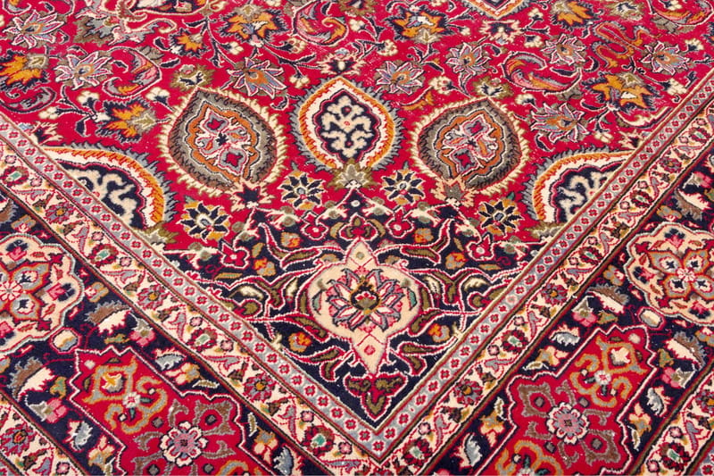 Håndknytten Persisk Patina tæppe 285x384 cm - Rød / mørkeblå - Orientalske tæpper - Persisk tæppe