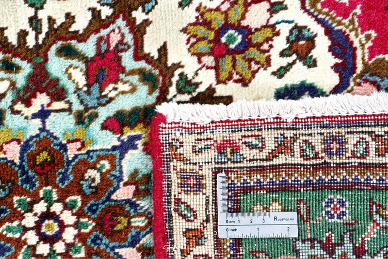 Håndknytten Persisk Patina tæppe 194x227 cm - Rød / grøn - Orientalske tæpper - Persisk tæppe
