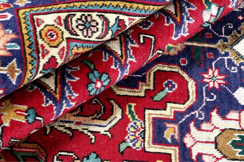 Håndknytten Persisk Patina tæppe 243x338 cm - Rød / mørkeblå - Orientalske tæpper - Persisk tæppe