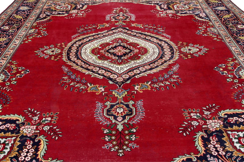 Håndknytten Persisk Patina tæppe 288x386 cm - Rød / mørkeblå - Orientalske tæpper - Persisk tæppe