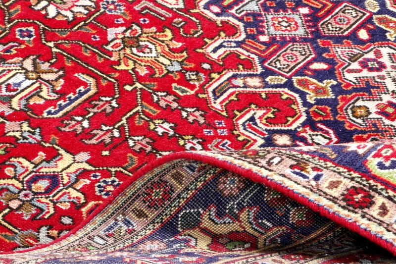 Håndknytten Persisk Patina tæppe 195x290 cm - Rød / mørkeblå - Orientalske tæpper - Persisk tæppe
