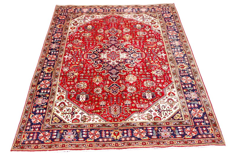 Håndknytten Persisk Patina tæppe 195x290 cm - Rød / mørkeblå - Orientalske tæpper - Persisk tæppe