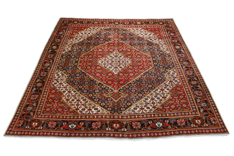 Håndknytten Persisk Patina tæppe 290x345 cm - Rød / mørkeblå - Orientalske tæpper - Persisk tæppe