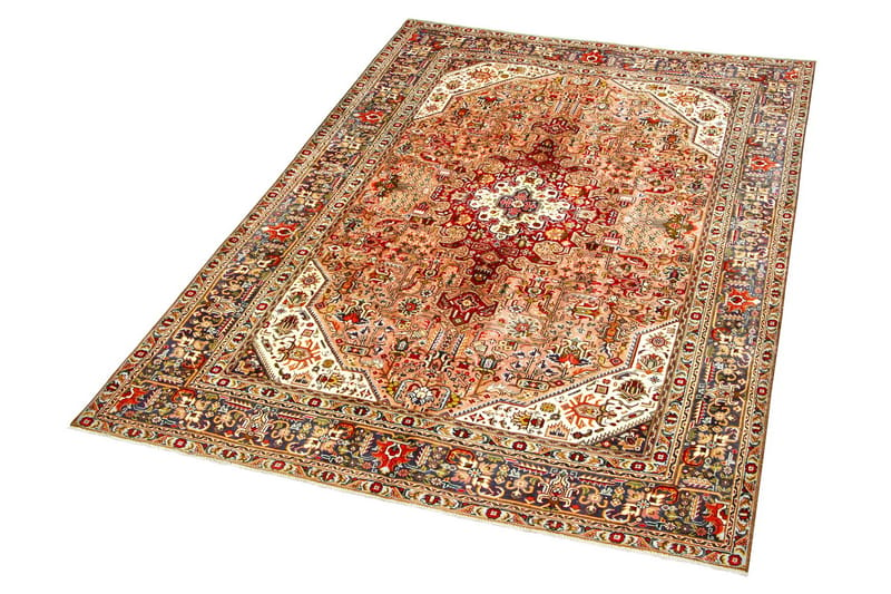 Håndknytten Persisk Patina tæppe 195x287 cm - Rød / mørkeblå - Orientalske tæpper - Persisk tæppe