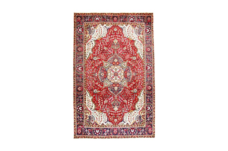 Håndknytten Persisk Patina tæppe 190x304 cm - Rød / mørkeblå - Orientalske tæpper - Persisk tæppe