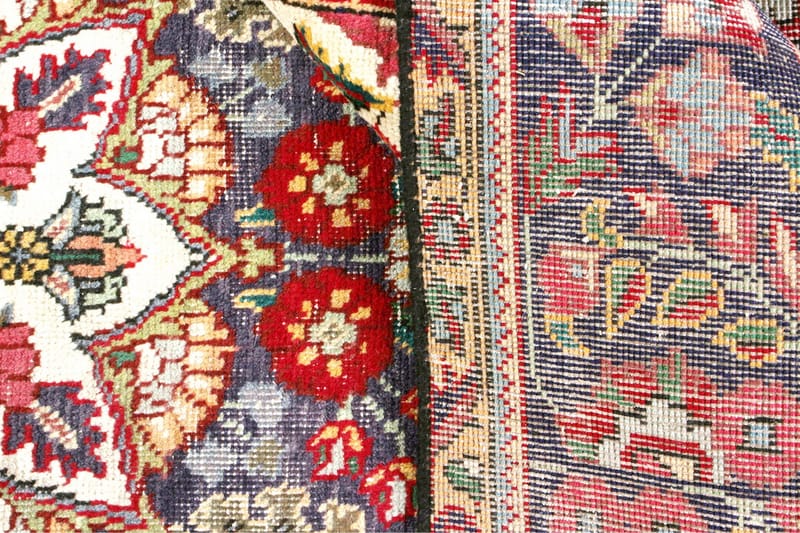 Håndknytten Persisk Patina tæppe 190x304 cm - Rød / mørkeblå - Orientalske tæpper - Persisk tæppe