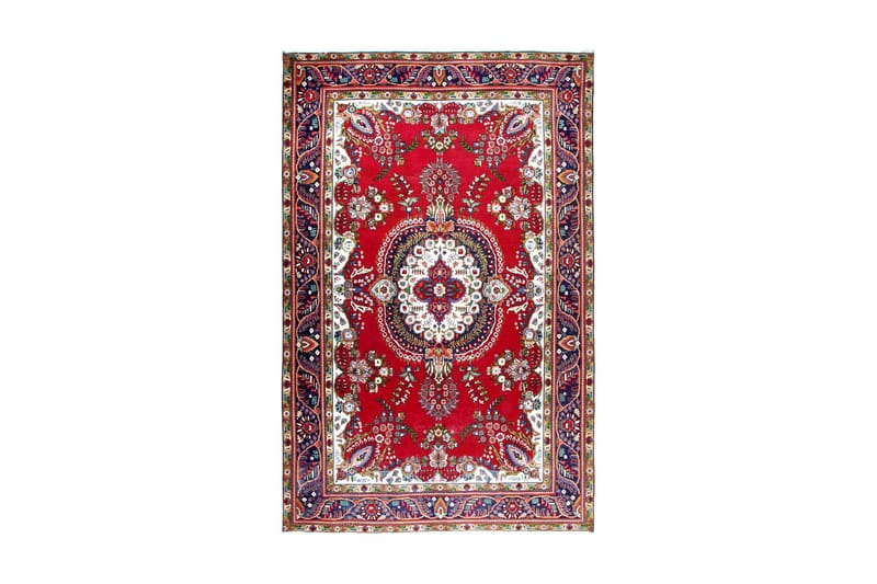 Håndknytten Persisk Patina tæppe 190x303 cm - Rød / mørkeblå - Orientalske tæpper - Persisk tæppe