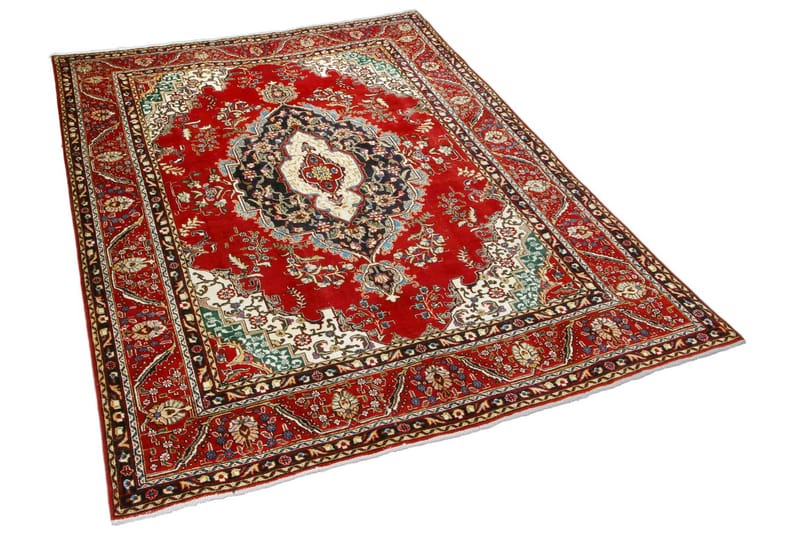 Håndknytten Persisk Patina tæppe 245x335 cm - Rød / mørkeblå - Orientalske tæpper - Persisk tæppe