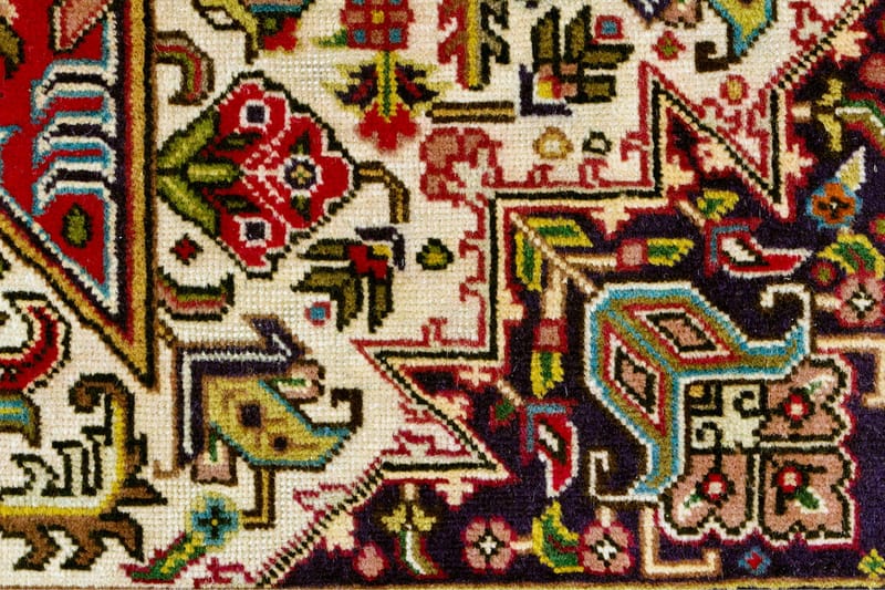 Håndknytten Persisk Patina tæppe 245x351 cm - Rød / mørkeblå - Orientalske tæpper - Persisk tæppe