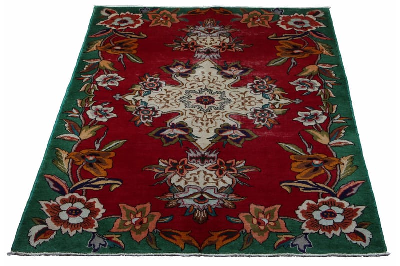 Håndknytten Persisk Patina tæppe 146x202 cm - Rød / grøn - Orientalske tæpper - Persisk tæppe