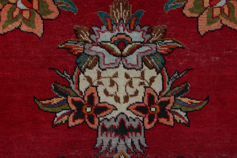 Håndknytten Persisk Patina tæppe 146x202 cm - Rød / grøn - Orientalske tæpper - Persisk tæppe