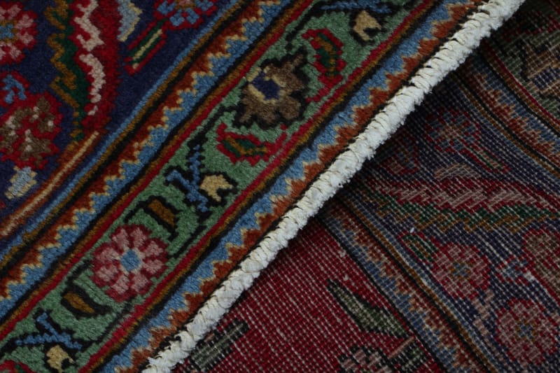 Håndknytten Persisk Patina tæppe 135x177 cm - Rød / blå - Orientalske tæpper - Persisk tæppe