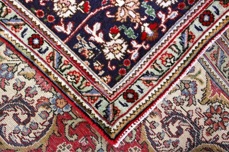 Håndknytten Persisk Patina tæppe 244x340 cm - Rød / mørkeblå - Orientalske tæpper - Persisk tæppe