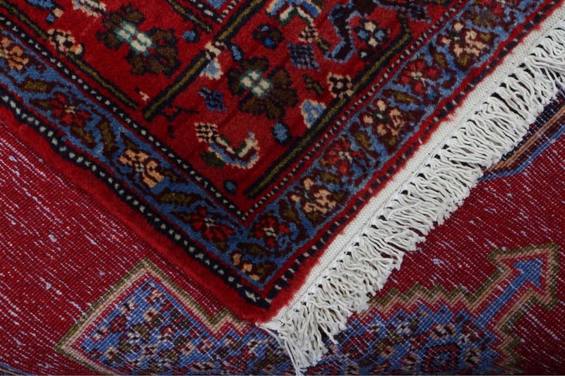 Håndknyttet Exclusive persisk dobbeltvævet tæppe 123x167 cm - Rød / blå - Orientalske tæpper - Persisk tæppe