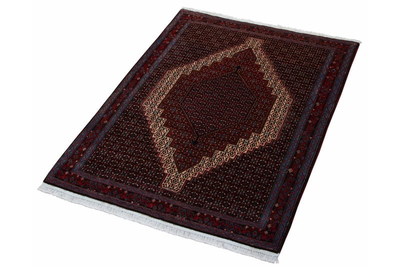 Håndknyttet Exclusive persisk dobbeltvævet tæppe 127x178 cm - Mørkeblå / rød - Orientalske tæpper - Persisk tæppe