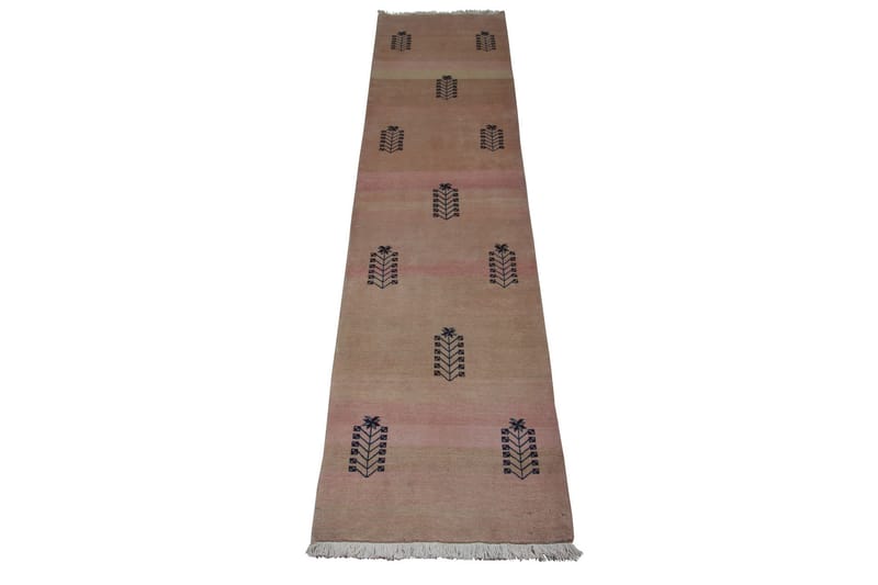 Håndknyttet Exclusive persisk tæppe 67x290 cm Gabbeh Mashhad - Beige / lyserød - Orientalske tæpper - Persisk tæppe