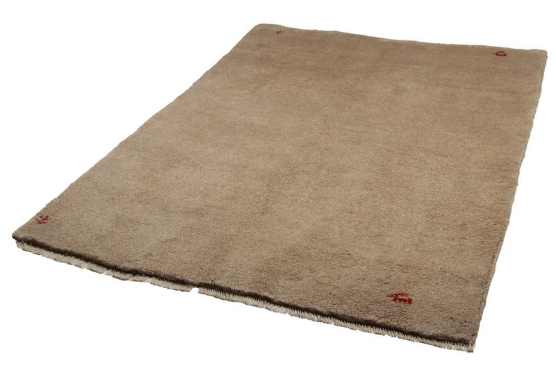 Håndknyttet Gabbeh Shiraz Uld Beige 140x189cm - Håndvævede tæpper - Orientalske tæpper - Persisk tæppe