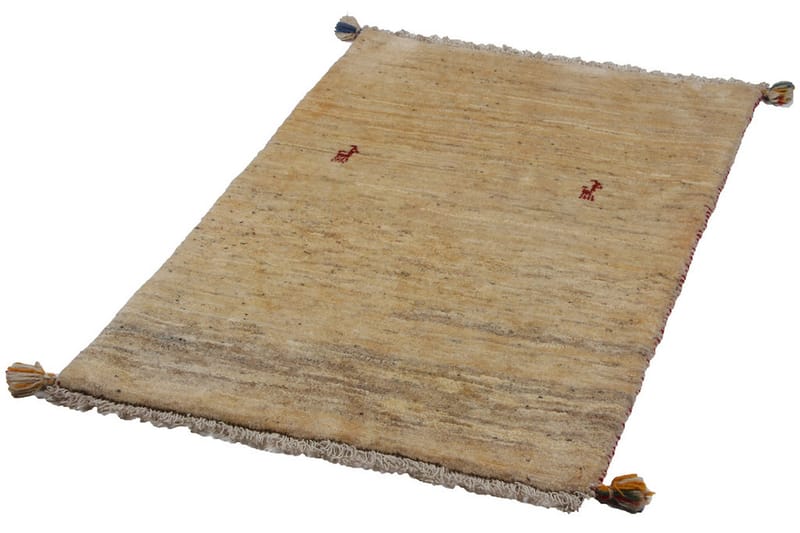 Håndknyttet Gabbeh Shiraz Uld Beige 71x109cm - Håndvævede tæpper - Orientalske tæpper - Persisk tæppe