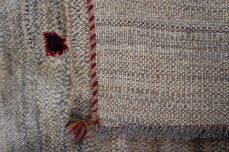 Håndknyttet Gabbeh Shiraz Uld Beige 83x133cm - Håndvævede tæpper - Orientalske tæpper - Persisk tæppe