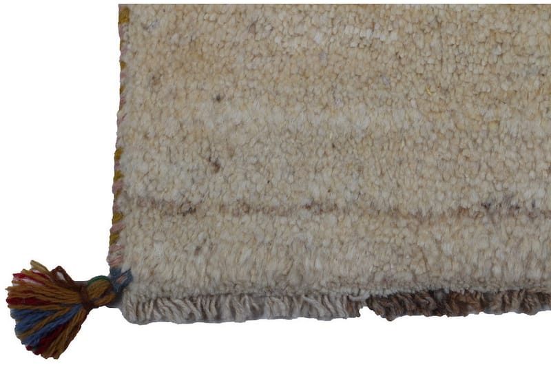 Håndknyttet Gabbeh Shiraz Uld Beige / Grå 73x117cm - Håndvævede tæpper - Orientalske tæpper - Persisk tæppe