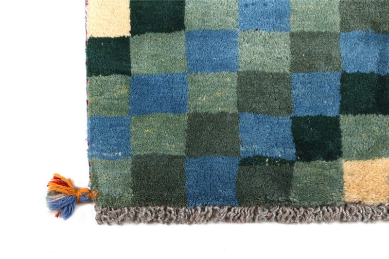 Håndknyttet Gabbeh Shiraz Uld Blå / Grøn 68x121cm - Håndvævede tæpper - Orientalske tæpper - Persisk tæppe