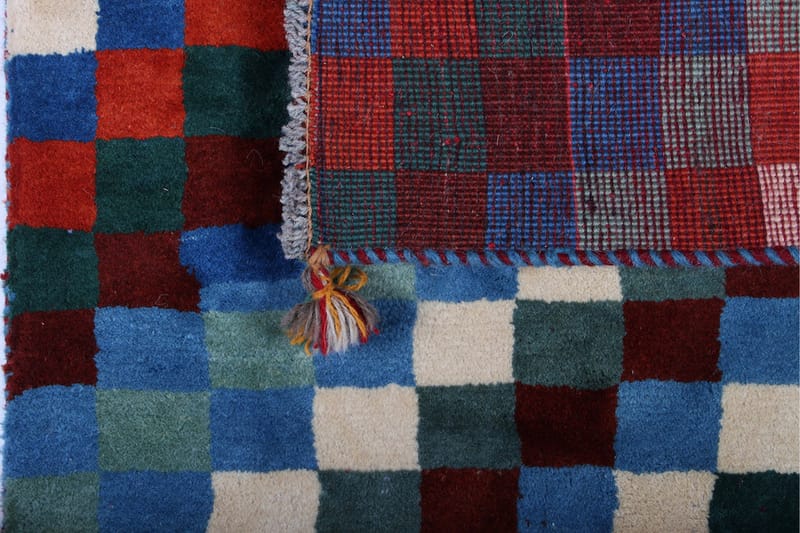 Håndknyttet Gabbeh Shiraz Uld Blå / Grøn 68x121cm - Håndvævede tæpper - Orientalske tæpper - Persisk tæppe