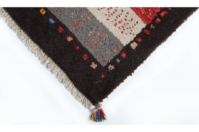 Håndknyttet Gabbeh Shiraz Uld Brun / Grå 98x155cm - Håndvævede tæpper - Orientalske tæpper - Persisk tæppe