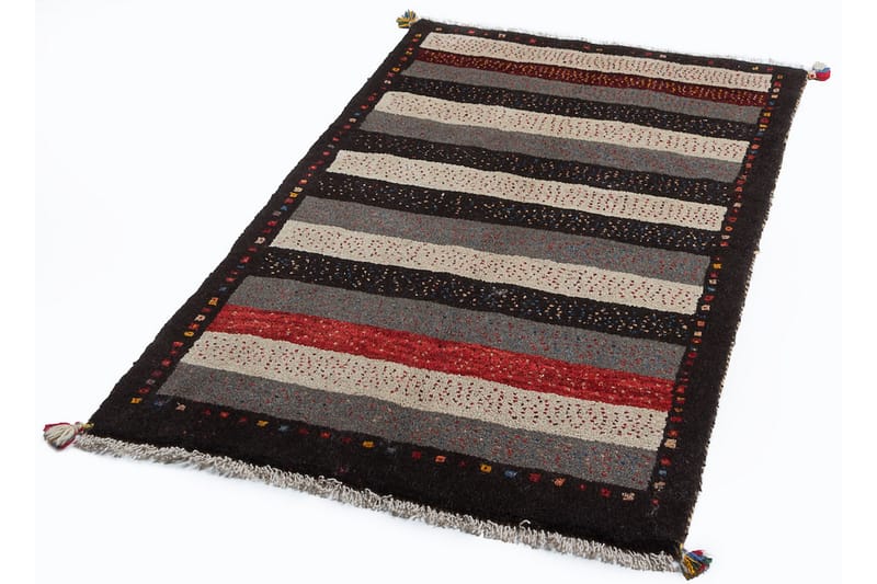 Håndknyttet Gabbeh Shiraz Uld Brun / Grå 98x155cm - Håndvævede tæpper - Orientalske tæpper - Persisk tæppe