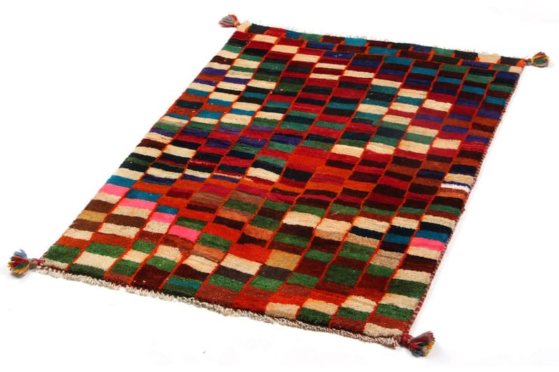 Håndknyttet Gabbeh Shiraz uld Flerfarvet 77x117cm - Håndvævede tæpper - Orientalske tæpper - Persisk tæppe