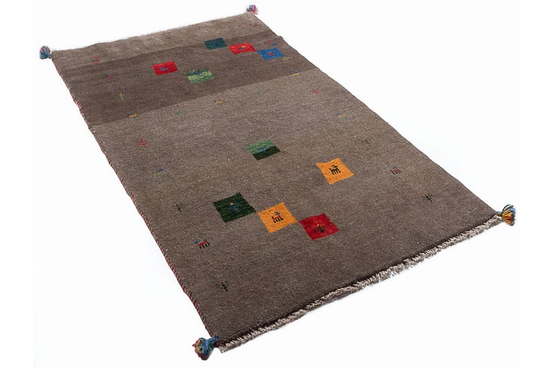Håndknyttet Gabbeh Shiraz Uld Grå 105x167cm - Håndvævede tæpper - Orientalske tæpper - Persisk tæppe