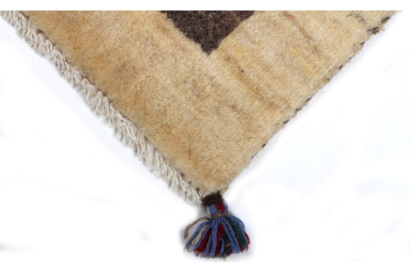 Håndknyttet Gabbeh Shiraz Uld Grå/ Beige 69x108cm - Håndvævede tæpper - Orientalske tæpper - Persisk tæppe