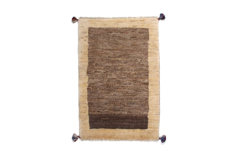 Håndknyttet Gabbeh Shiraz Uld Grå/ Beige 69x108cm - Orientalske tæpper - Håndvævede tæpper - Persisk tæppe