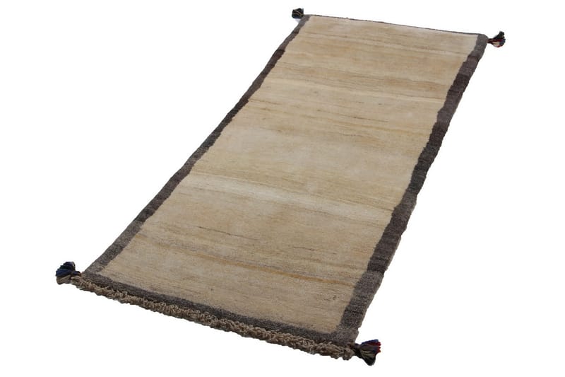 Håndknyttet Gabbeh Shiraz Uld Grå/ Creme 72x173cm - Håndvævede tæpper - Orientalske tæpper - Persisk tæppe