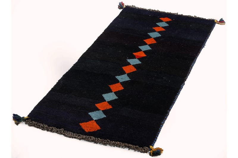 Håndknyttet Gabbeh Shiraz Uld Mørkeblå 58x117cm - Håndvævede tæpper - Orientalske tæpper - Persisk tæppe