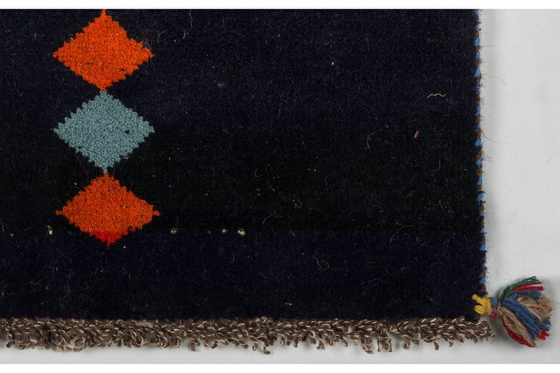 Håndknyttet Gabbeh Shiraz Uld Mørkeblå 58x117cm - Håndvævede tæpper - Orientalske tæpper - Persisk tæppe