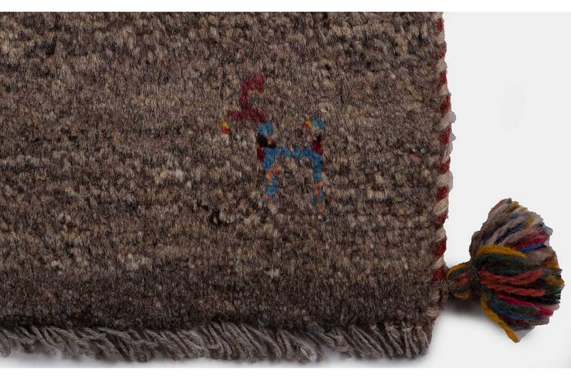 Håndknyttet Gabbeh Shiraz Uld mørkegrå 78x132cm - Håndvævede tæpper - Orientalske t�æpper - Persisk tæppe