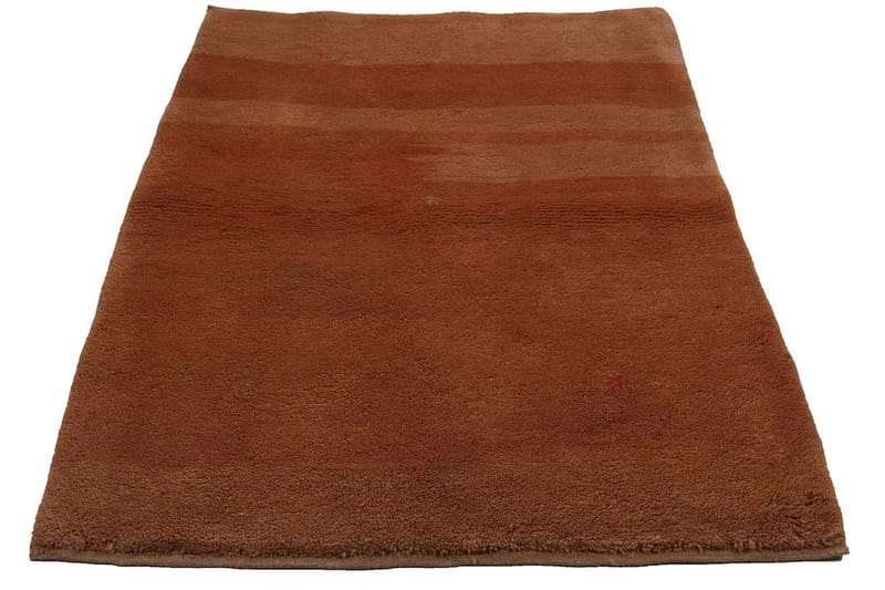 Håndknyttet Gabbeh Shiraz Uld Orange 105x140cm - Håndvævede tæpper - Orientalske tæpper - Persisk tæppe